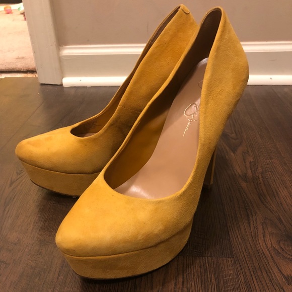 jessica simpson mustard heels